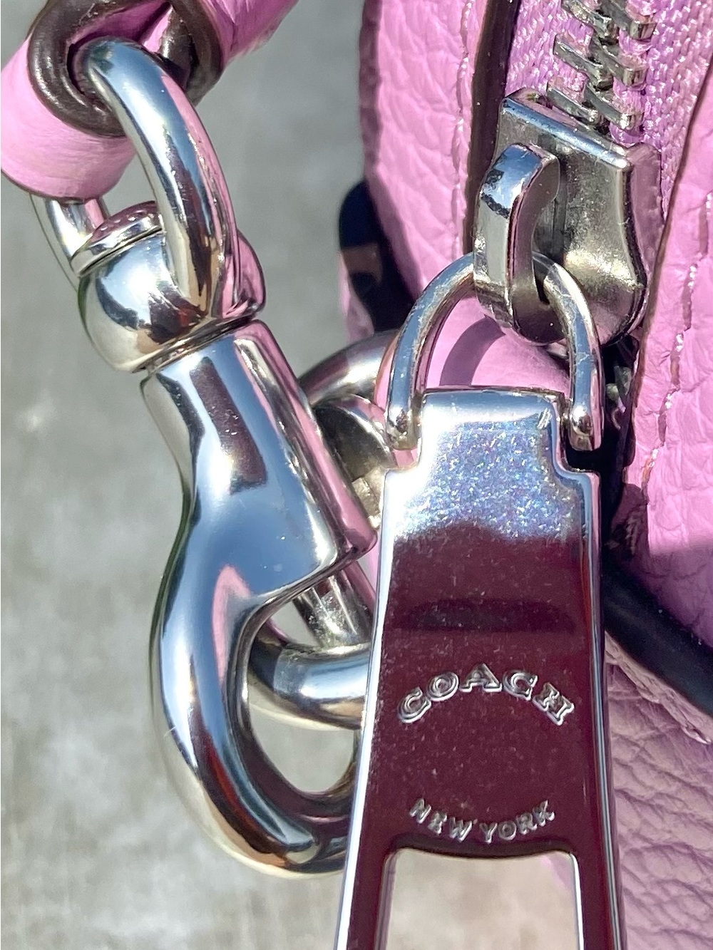 Coach Lilac Pebble Leather Dome Crossbody Bag - Picture 5 of 5